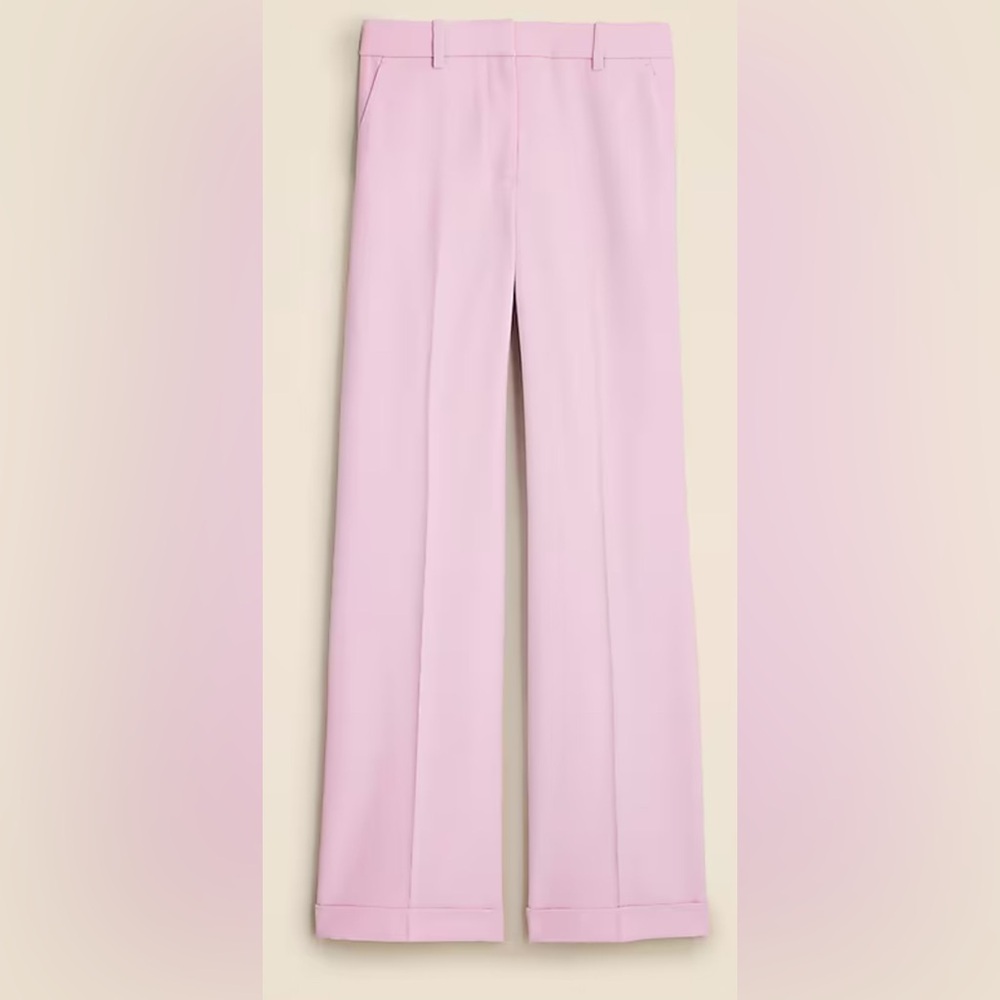 NWOT JCrew Cuffed wide-leg trouser pant in wool blend - Picture 3 of 7